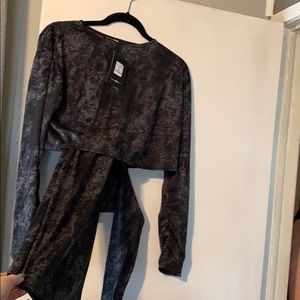 matching sheer crop top set